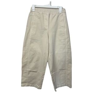 Banana Republic MID-RISE RELAXED PAINTER PULL-ON PANT Cream White XS Barrel Leg